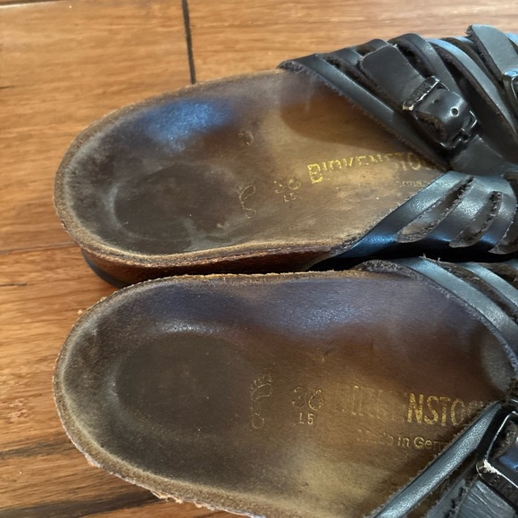 Birkenstock Granada Sandals Black Double Strap Buckle Slide Shoe SZ 36 US 6 - Picture 4 of 9